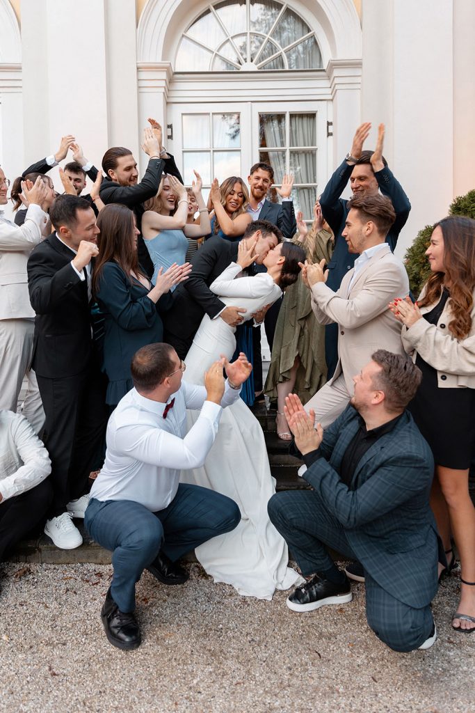 with friends wedding photo