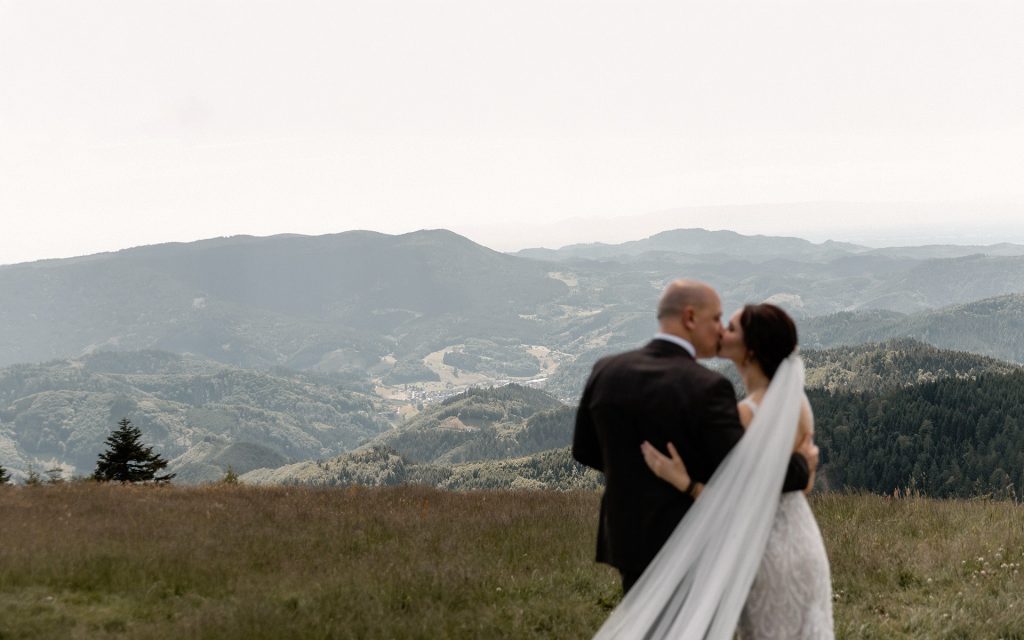 destination wedding photographer Europe bride and groom kiss