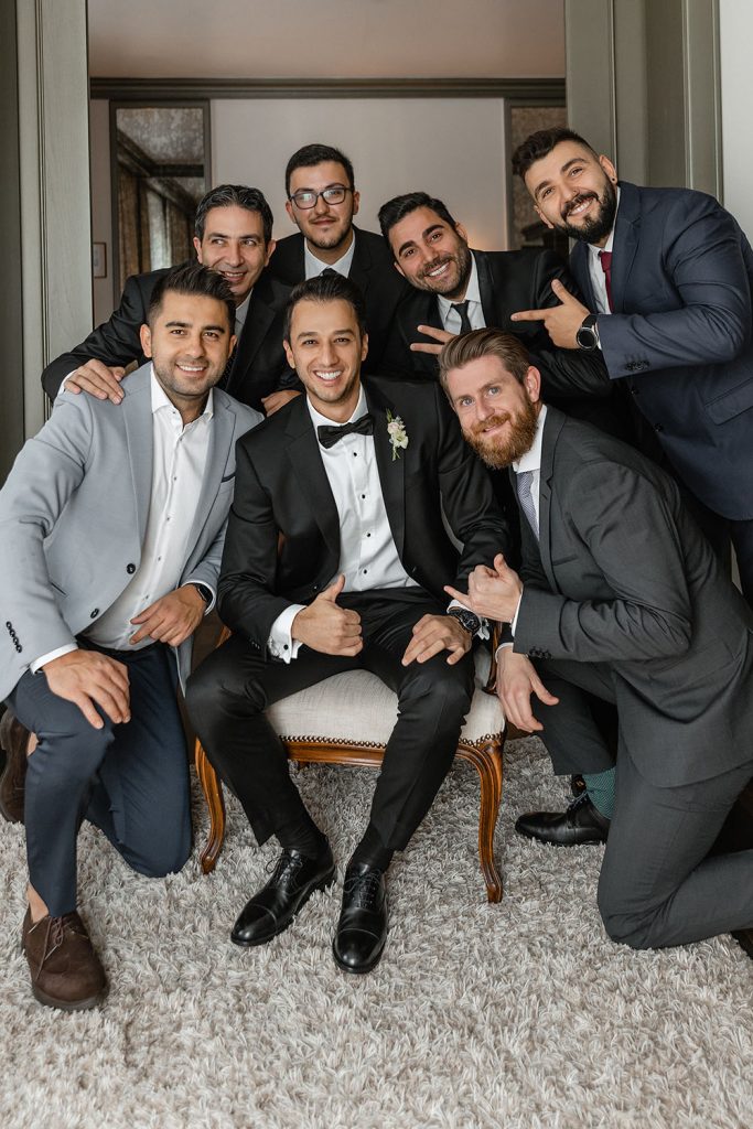 stylish groom wedding morning preparation groommens