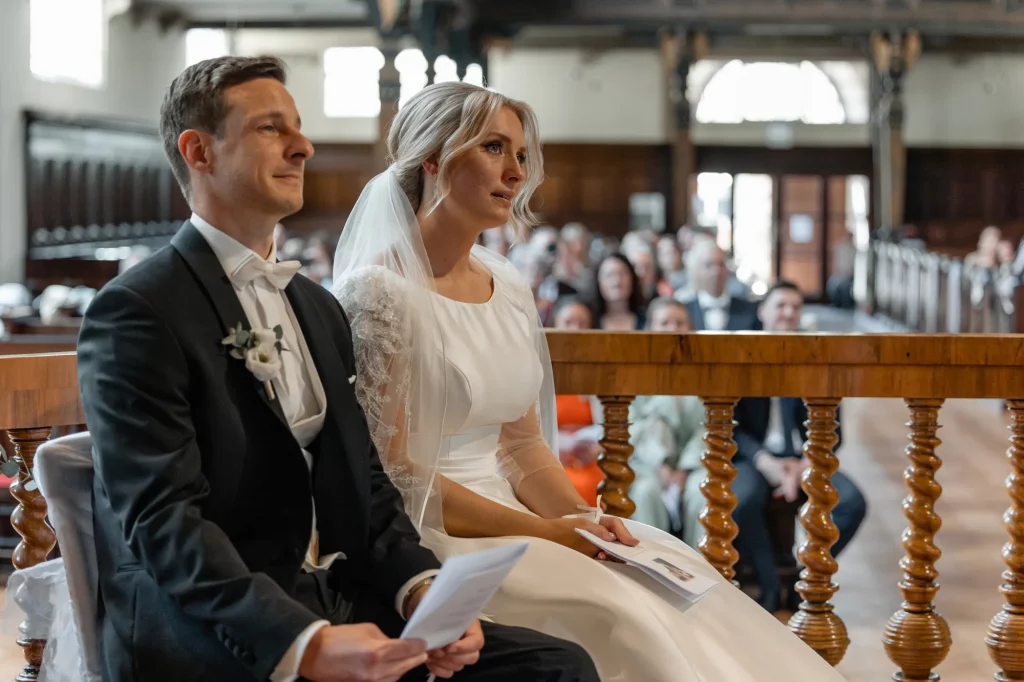 wedding moment in the church