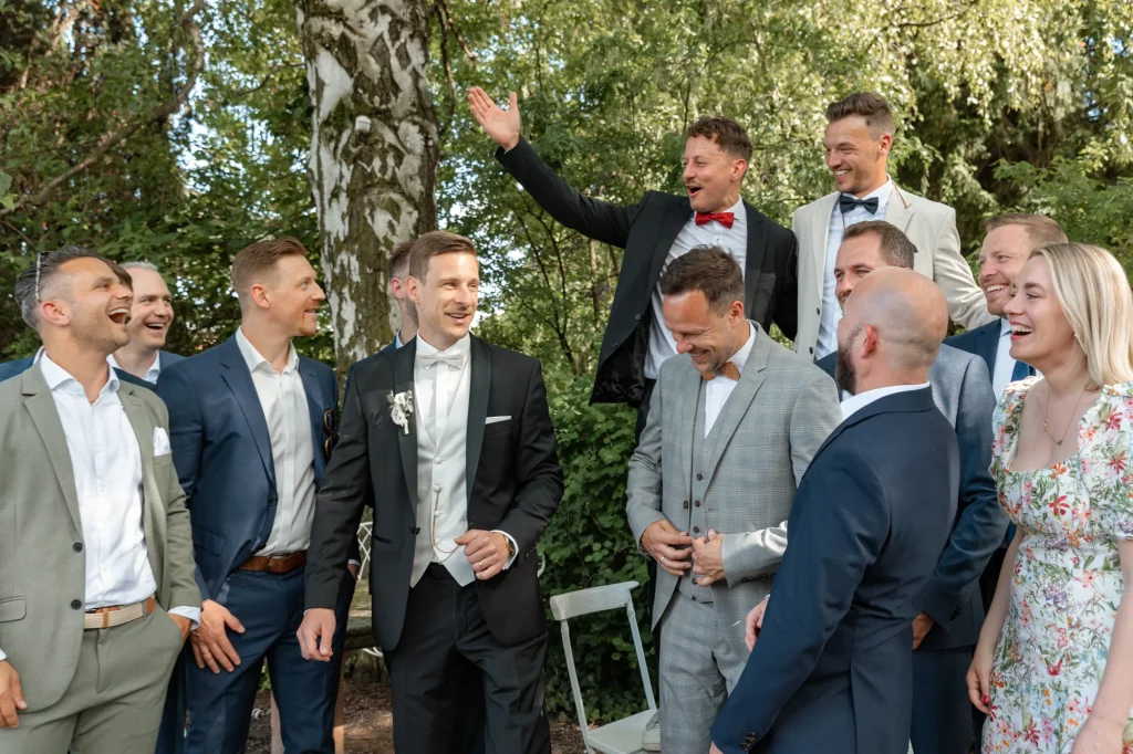 the groom with his friends